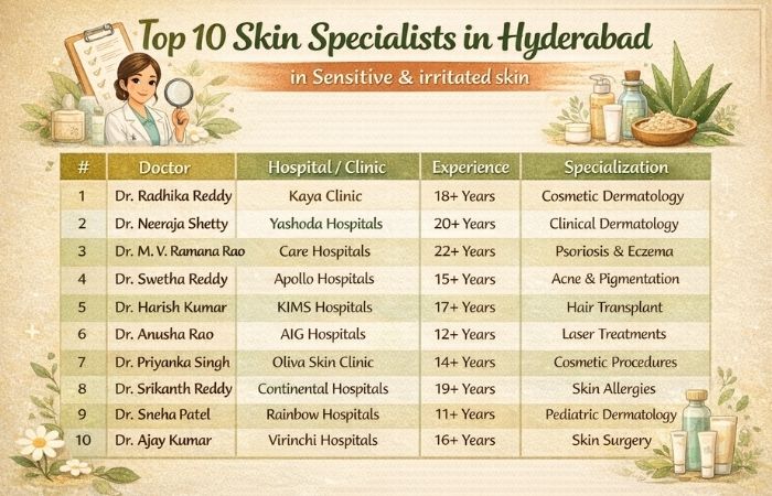 Top 10 Skin Specialists in Hyderabad