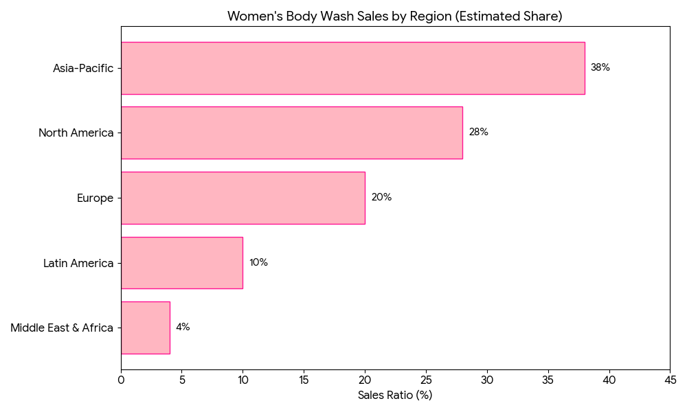 women body wash sales share by brands 
